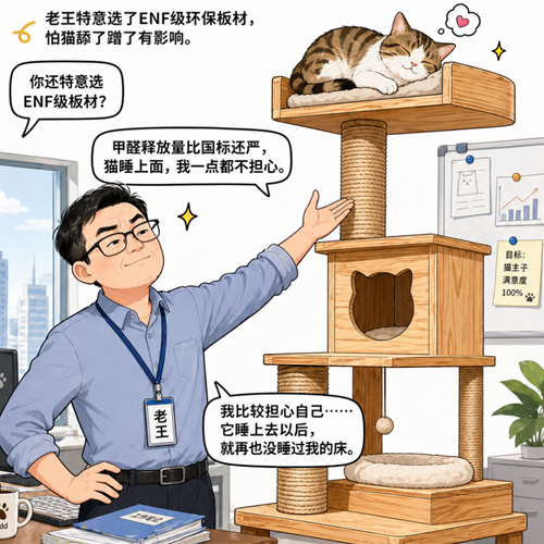 當(dāng)我同事用兔寶寶板材給貓搭了座“宮殿”……